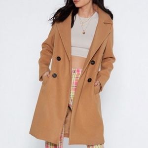 Nasty Gal When It Rains Double Breasted Coat